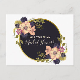 私の結婚式の伴娘になってくれる？ インビテーションポストカード