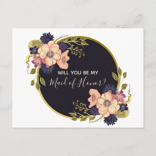 私の結婚式の伴娘になってくれる？ インビテーションポストカード (正面)