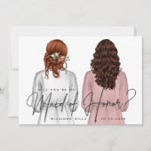 私の結婚式の伴娘になってくれる？ ガールズ・イン・ローブス V2 招待状 (正面)