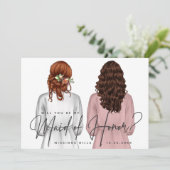 私の結婚式の伴娘になってくれる？ ガールズ・イン・ローブス V2 招待状 (スタンド正面)