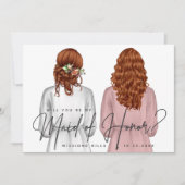 私の結婚式の伴娘になってくれる? ガールズ・イン・ローブス V2 招待状 (正面)