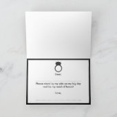 私の結婚式の伴娘になってくれる？チョークボードリングカード 招待状 (内部)