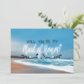 私の結婚式の伴娘になってくれる？ | ビーチでの伴娘 招待状 (スタンド正面)