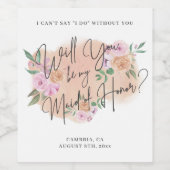 私の結婚式の伴娘になってくれる？ ワインボトルラベル ワインラベル (シングルラベル)