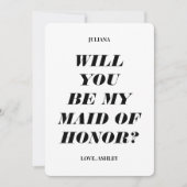 私の結婚式の伴娘になってくれる？ 現代的なテキスト招待状 招待状 (正面)