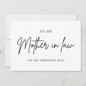 私の結婚式の日に姑にミニマル主義者 サンキューカード (正面)