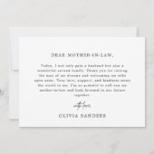 私の結婚式の日に姑にミニマル主義者 サンキューカード (裏面)