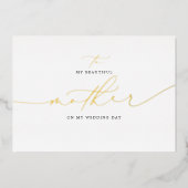 私の結婚式の日に母にエレガント 箔招待状 (正面)