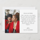 私の結婚式の日に母にミニマル写真 サンキューカード (裏面)