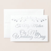私の結婚式の日に母に銀箔カード 箔カード (封筒付き正面)
