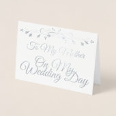 私の結婚式の日に母に銀箔カード 箔カード (正面)