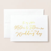 私の結婚式の日に私の将来の義理 箔カード (封筒付き正面)