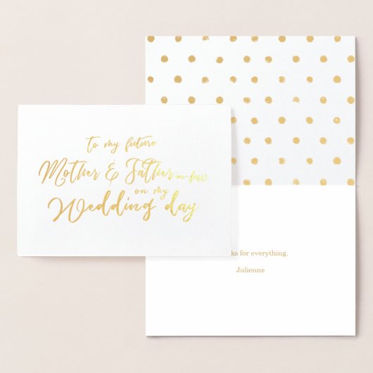 私の結婚式の日に私の将来の義理 箔カード (ディスプレー)