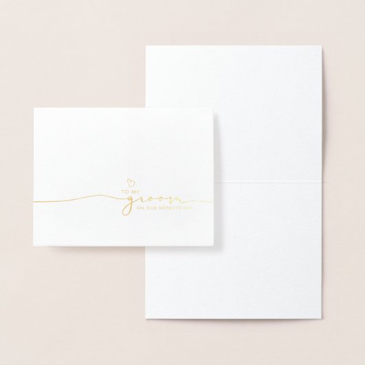 私の結婚式の日に私の新郎に可愛いメッセージ 箔カード (ディスプレー)