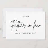 私の結婚式の日に私の父にミニマル主義者 招待状 (正面)