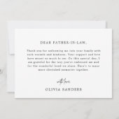 私の結婚式の日に私の父にミニマル主義者 招待状 (裏面)