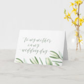 私の結婚式の日のカードで母に緑 カード (黄色い花)