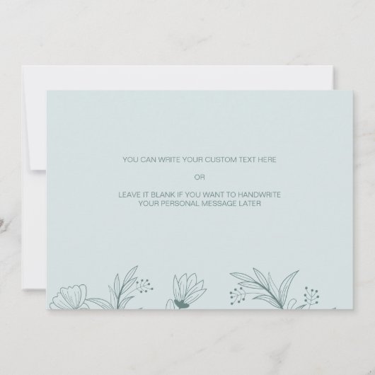 私の結婚式の日のカードで私のメイド・オブ・オーナー（花嫁付き添い人）にフローラ 招待状 (裏面)