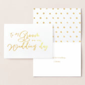 私の結婚式の日のシックなスクリプトで私の新郎に 箔カード (ディスプレー)