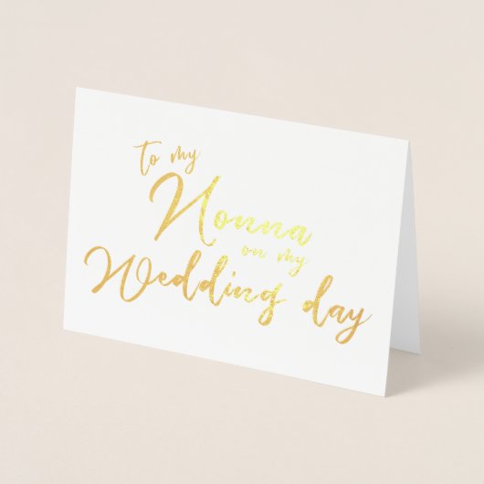 私の結婚式の日のフォイルのカードで私のノナに 箔カード (正面)