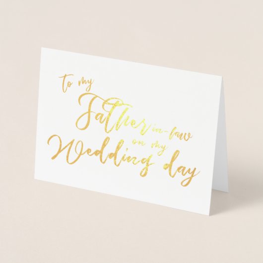 私の結婚式の日のフォイルカードで義理の父に 箔カード (正面)