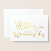 私の結婚式の日のフォイルカードの義母に 箔カード (封筒付き正面)