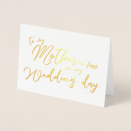 私の結婚式の日のフォイルカードの義母に 箔カード (正面)