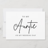 私の結婚式の日の叔母にミニマル主義者 サンキューカード (正面)