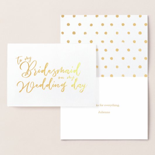 私の結婚式の日書記の私の花嫁の女性に 箔カード (ディスプレー)