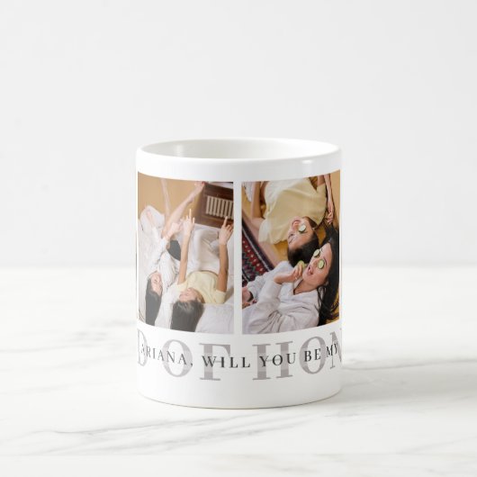 私の結婚式の花嫁の介添え人になってくれる？ - オーダーメイドのマグカップ コーヒーマグカップ (中央)