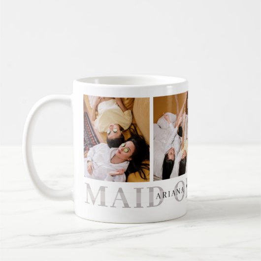 私の結婚式の花嫁の介添え人になってくれる？ - オーダーメイドのマグカップ コーヒーマグカップ (左)