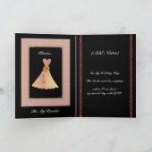 私の結婚式の読者の金ぱくの服及び格子縞のトリムがあって下さい カード (内部)