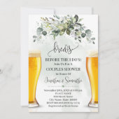 私の結婚式前にグリーンを添えたコップのショット 招待状 (正面)
