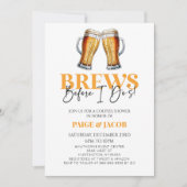 私の結婚式前にビールで乾杯！ ウェディングカップルのためのビールパーティー 招待状 (正面)