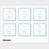 私の結婚式前にブルーの何か エレガントな花嫁のシャワー スクエアシール (シート)