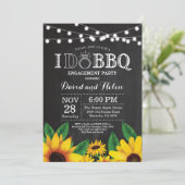 私の結婚式 BBQ 向日葵エンゲージメントパーティー ブラックボード 招待状 (スタンド正面)