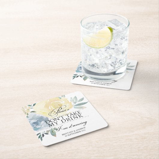 私の結婚飲み物を飲まないで踊り スクエアペーパーコースター (インサイチュ)