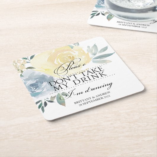 私の結婚飲み物を飲まないで踊り スクエアペーパーコースター (アングル)