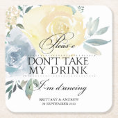 私の結婚飲み物を飲まないで踊り スクエアペーパーコースター (正面)