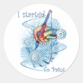 私の絵画トップクラシックラウンドステッカー ラウンドシール