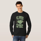私の緑の木のパイソン考えImスクールネーク引用文 Tシャツ (正面フル)