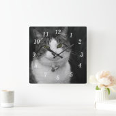 私の緑の目の壁の時計を敢えて見る スクエア壁時計 (ホーム)