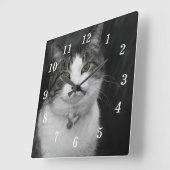 私の緑の目の壁の時計を敢えて見る スクエア壁時計 (傾斜)