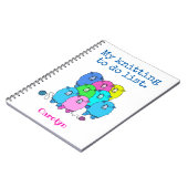 私の編み物リスト、かわいい羊、あなたの名前 ノートブック (左側)