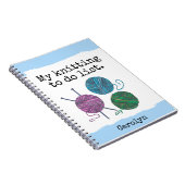 私の編み物リスト、糸のボール、パーソナライズする ノートブック (右側)