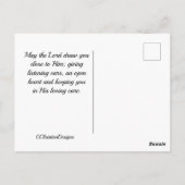 私の羊は私の声を聞く、ヨハネ10:27聖書の聖句 ポストカード (裏面)