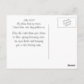 私の羊は私の声を聞く、ヨハネ10:27聖書の聖句 ポストカード (裏面)