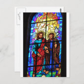 私の羊飼いのステンドグラスの窓イエス・キリスト ポストカード (正面/裏面)