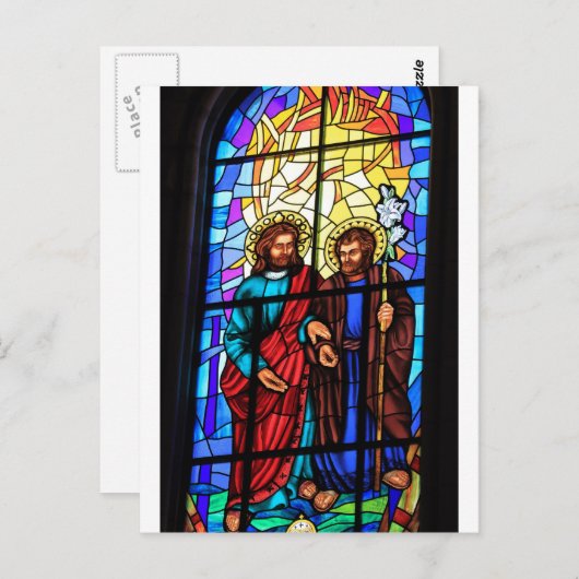 私の羊飼いのステンドグラスの窓イエス・キリスト ポストカード (正面/裏面)