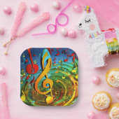 私の美お気に入りのしい音楽の歌のデザイン:美しい聖 ペーパープレート (パーティー)